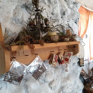 Wall decor and trinkets for sale at Jag Eunbueok 작은부엌 in Jeju