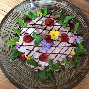 Vegan salad pizza at Jag Eunbueok 작은부엌 in Jeju