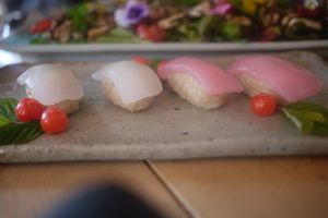 Wasabi sushi type thing at Jag Eunbueok 작은부엌 in Jeju