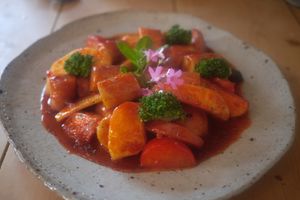 Ddeokbokki but with a mix of vegetables as well as ddeok. I can't believe I've never seen this before at Jag Eunbueok 작은부엌 in Jeju