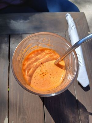 Ginger carrot juice at Raw Aura in Mississauga