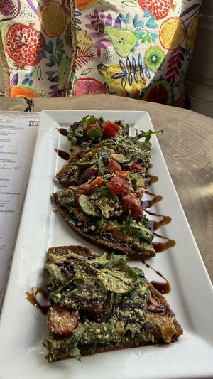 Pesto me this and pesto me that  pizza (customised: mushrooms removed)  at Raw Aura in Mississauga