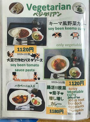 "Vegetarian" vegan menu at Lakeside Eatery 湖畔荘 in Hakone