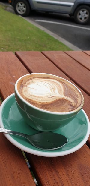 Almond milk cappacino at Icaro in Apollo Bay