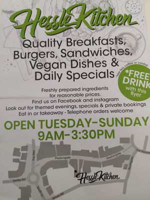 Flyer at Hessle Kitchen  in Hessle