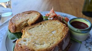 Tempeh sandwich at Cafe Sunshine & Salama Tea in Sunshine