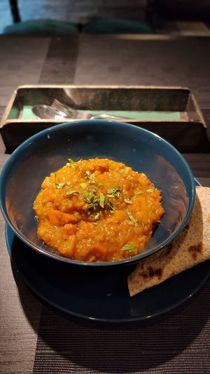 From lunch menu: pumpkin and veggie stew at SOMA Cafe in Vilnius