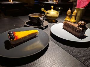 vegan cake and freshly grounded coffee at SOMA Cafe in Vilnius
