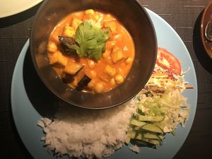 Chikpea and tofu curry at SOMA Cafe in Vilnius