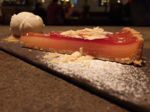 Vegan lemon tart  dessert at Brewers Beer Bar - Magasinsgatan in Gothenburg