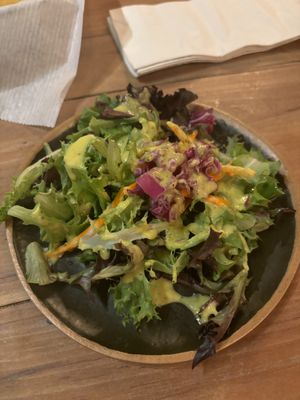 Side salad with mango vinaigrette  at Nine Mile Montford in Asheville