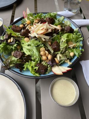 Empress salad with smoked Gouda on the side to make it vegan  at Nine Mile Montford in Asheville