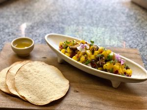 Mango-Shiitake Ceviche at Casa del Rector Hotel Boutique y Arte in Guanajuato