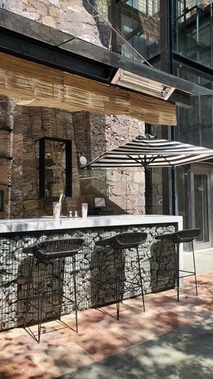Outdoor bar at Casa del Rector Hotel Boutique y Arte in Guanajuato