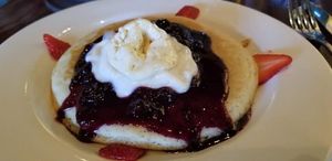 Blueberry pancakes (Sunday brunch only) at Cafe Sunflower in Atlanta