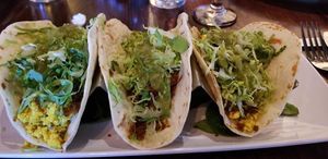 “Shrimp” tacos at Cafe Sunflower in Atlanta