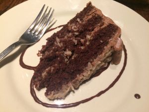 German chocolate cake...half a piece! at Cafe Sunflower in Atlanta