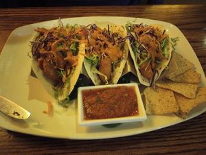 Shrimp tacos #Veganuary at Cafe Sunflower in Atlanta