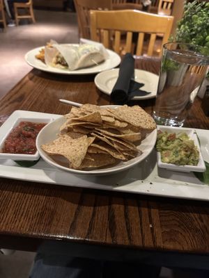 Some chips to finish guac and salsa  at Cafe Sunflower in Atlanta