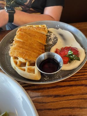 Chicken and waffles   at Cafe Sunflower in Atlanta