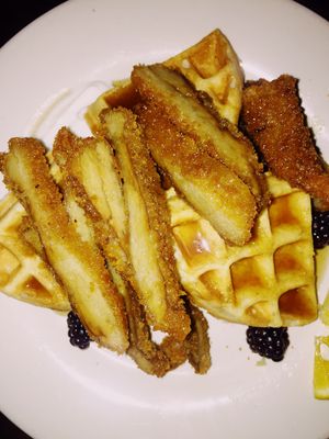 chicken and waffles.  at Cafe Sunflower in Atlanta