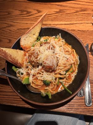Pasta with meatballs  at Cafe Sunflower in Atlanta