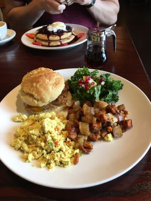 Seitan Chick’n Biscuit - Sunday Brunch Menu at Cafe Sunflower in Atlanta
