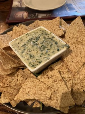 Spinach artichoke dip.   at Cafe Sunflower in Atlanta
