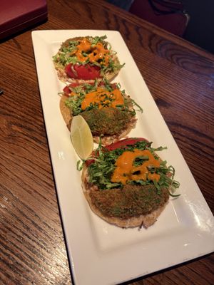 Fried avocado tacos  at Cafe Sunflower in Atlanta
