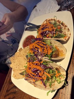 Crispy Shrimp tacos  at Cafe Sunflower in Atlanta