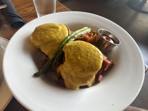 my partner ordered the tofu benedict, and he thoroughly enjoyed it!   at Cafe Sunflower in Atlanta