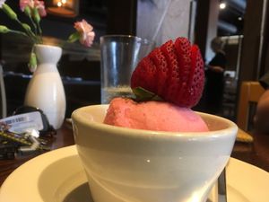 Raspberry Sorbet Yum!!! at Cafe Sunflower in Atlanta