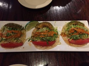 Fried avocado tacos (appetizer)  at Cafe Sunflower in Atlanta