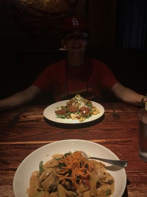 Spicy Pad Thai Noodles + Supreme Nachos at Cafe Sunflower in Atlanta