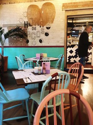 Interior of restaurant at Wahaca  - Shoreditch in London