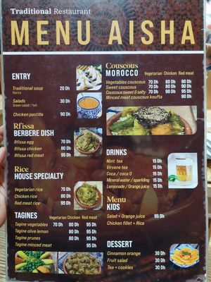 Full Menu at Aisha in Meknes