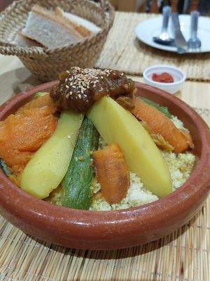 Vegetarian Couscous (70 dh) at Aisha in Meknes