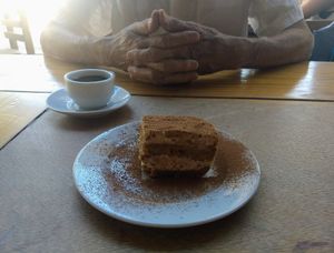 Tiramisu at Falafel Shalom in Tepoztlan