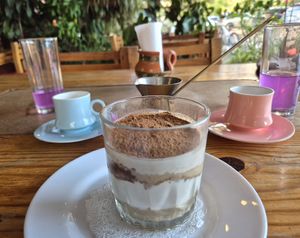 Tiramisu. Delicious! at Falafel Shalom in Tepoztlan