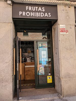 The entrance at Frutas Prohibidas in Madrid