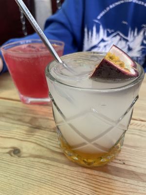 Home made maracuya lemonade + kombucha  at Frutas Prohibidas in Madrid
