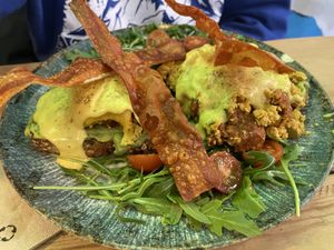 Scrambled spicy eggs  at Frutas Prohibidas in Madrid