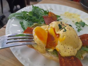 Benedictine egg, inside detail at Frutas Prohibidas in Madrid