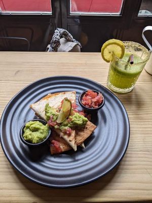 Chorizo quesadilla at Frutas Prohibidas in Madrid