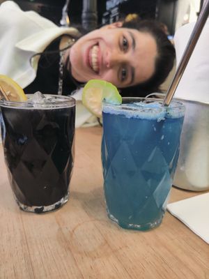 Lemonades black and blue at Frutas Prohibidas in Madrid