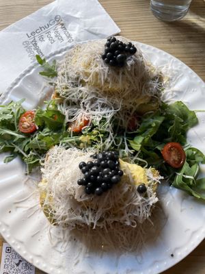 Truffled Eggs Benedict  at Frutas Prohibidas in Madrid