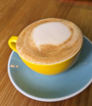 Cappuccino with soy milk at Frutas Prohibidas in Madrid