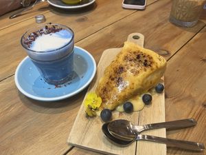 creme brulée  at Frutas Prohibidas in Madrid