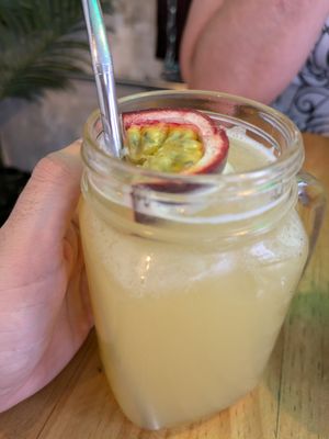 Passionfruit lemonade at Frutas Prohibidas in Madrid