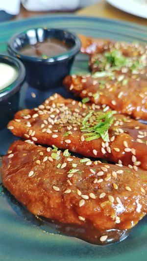 Alitas de pollo bbq y alioli brutales! at Frutas Prohibidas in Madrid